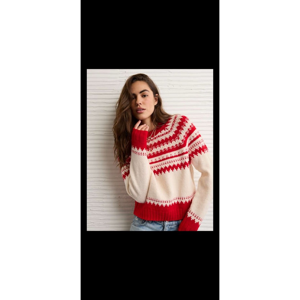 American Eagle Fair Isle Crewneck Sweater size small